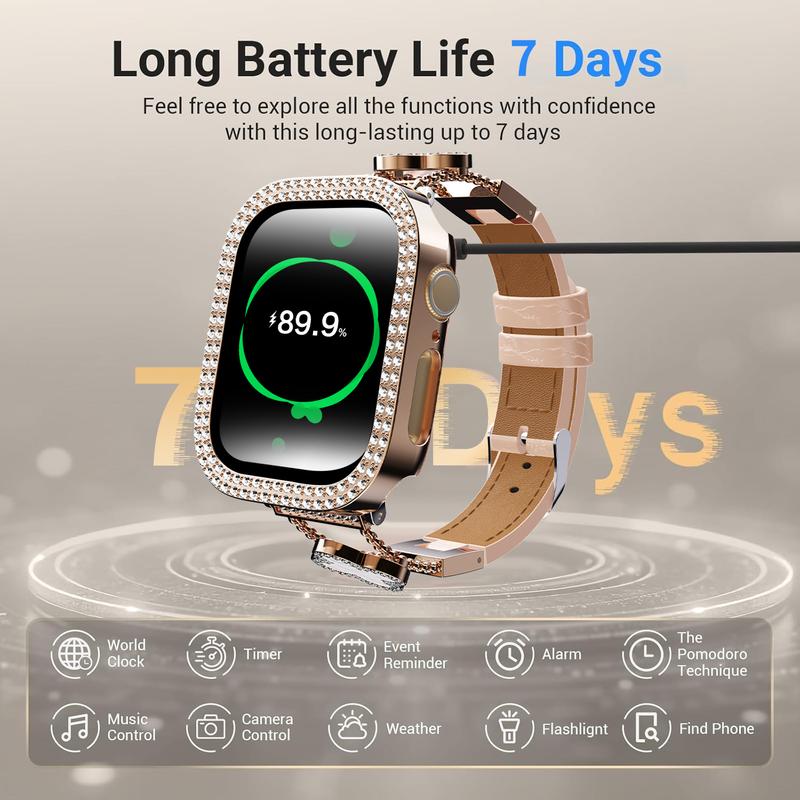 W&O 2025 Smart Watch for Women & Men, 100+ Sports Modes, Call Answering, Sleep Monitor, Fitness Tracker with Stylish Design Wearable Monitoring