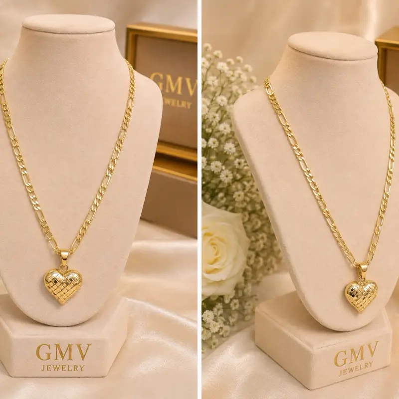 GMV Two- sided Love Fígaro Chain 3 MM W and 20 L