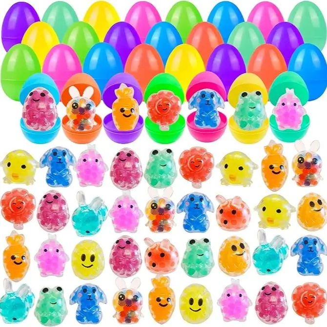 36 Pack Prefilled Easter Eggs with Squishy Toys