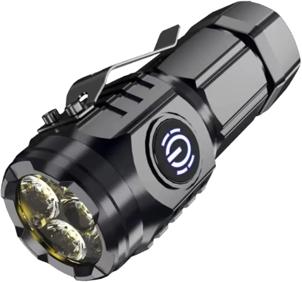 1 Pack Mini LED Flashlight with Pocket Clip, Handheld Portable Pocket Light, Small Bright Emergency Flashlights for Camping, Hiking, Household Use, Ideal Holiday Birthday Gift for Men Women