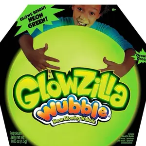 GlowZilla Wubble Ball Neon Green Glow in Dark - HUGE Size for Kids Fun Playtime