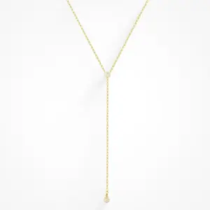 Gold or Silver Plated Women's Hypoallergenic Alina Lariat Necklace