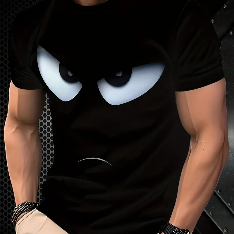 Men's casual fashion style, suitable for outdoor activities and daily wear Apparel Short Sleeved T Shirt Round Neck Print Streetwear