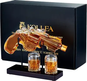 Birthday Gifts for Men Dad, Kollea Gun Whiskey Decanter Set with Shot Glass, Cool Anniversary Ideas for Him Husband Brother, Funny Military Retirement Present, Home Bar Drinking Party, Valentine'S Day