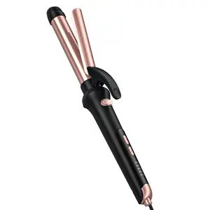 AKJ Wave Rose Gold Rotating Hair Curling Iron 1 Inch Automatic Curling Iron with 5 Temperature Settings, Lightweight Comfort Curler, 1.5 Pounds Black Traditional hair styling tools curling irons