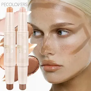1PC 2 In1 Dual-Ended Waterproof Long Lasting Face Bronzer Contour Concealer Foundation Face Corrector Full Cover Pores Dark Circles Contour Stick Face Makeup Primer Pen Cosmetics