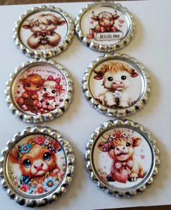 Little Moody Baby Cows Magnets (Farm Animals) - Set of 6 - Decor