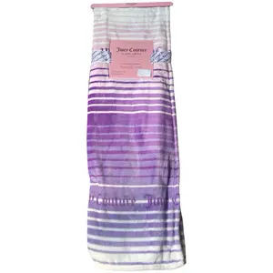 Juicy Couture Throw Blanket with Purple Stripes 100% Polyester 60 x 90 inch Bedroom Living Room Decor