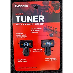 D'Addario Planet Waves Clip-on Tuner 2-Pack - Guitar & Bass Accessories, 4 Different Viewing Angles, Cleaner Display, Convenient Size, Easy to Use (for Mando, Uke, Banjo, Bazuki)