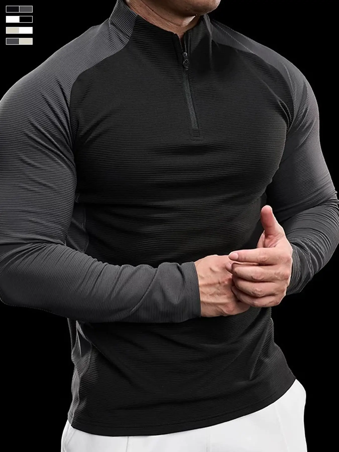 Men's Outdoor Sweatshirt, Fall & Winter Sports Jacket, Running Men's Jacket, Quick-Dry Breathable Stretch Fitness Training Zipper Top