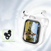 White + noise-canceling earbuds