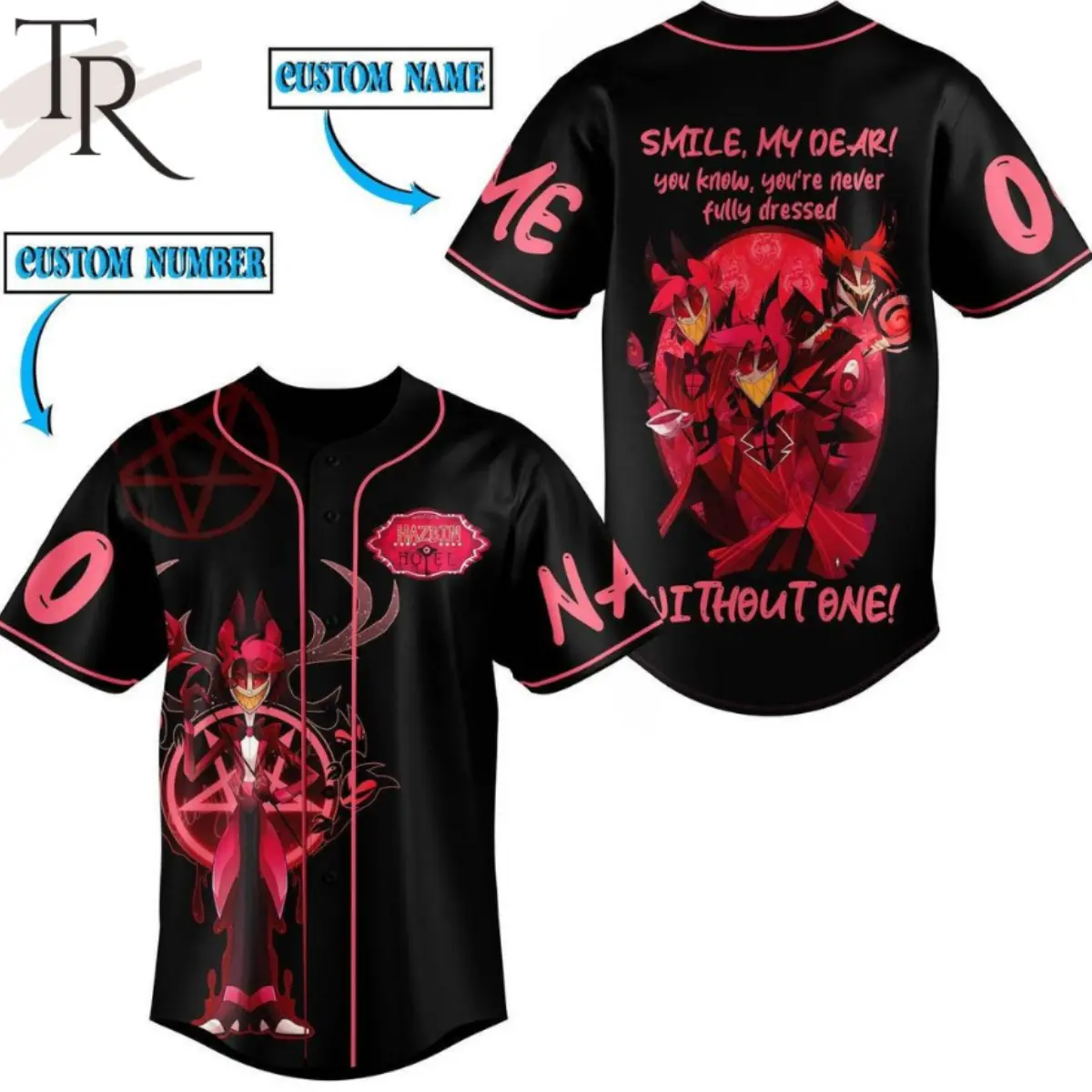 Custom Baseball Jersey Hazbin Hotel Alastor 2 Baseball jersey, Cantoon world Baseball jersey shirt