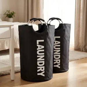 2 Pack Laundry Hamper, 90L Large Laundry Basket with Aluminum Handles, Durable Waterproof Collapsible Clothes Hampers for Laundry Room, Bedroom, Dorm