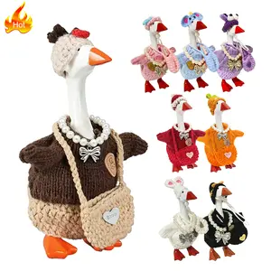 7 Inch Desk Goose Outfits With Accessories Desktop Goose Costume Clothes&Accessory for Magnetic Statue Perfect Halloween Gift Christmas Gift