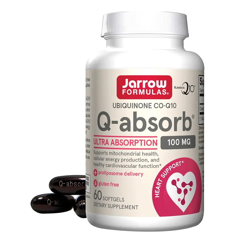 Jarrow Formulas Q-absorb Ubiquinone Co-Q10 100 mg, Dietary Supplement, Antioxidant Support for Mitochondrial Health, Cellular Energy Production and Cardiovascular Health, 60 Softgels, 60 Day Supply