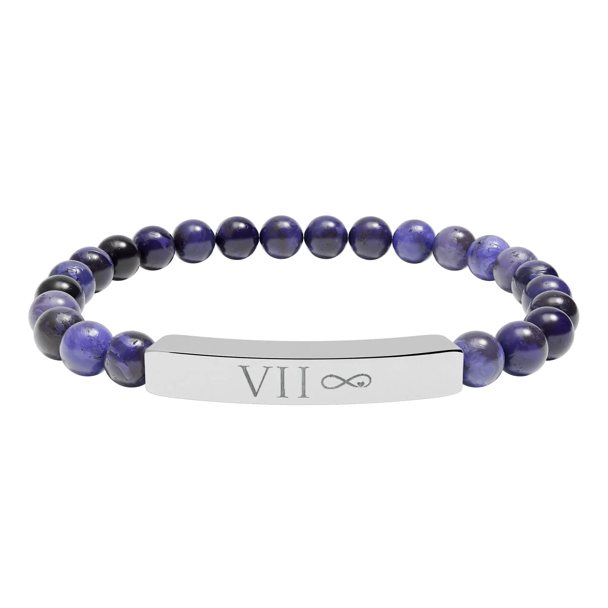 Infinity Bound Natural Stone Stretch Bar Bracelet