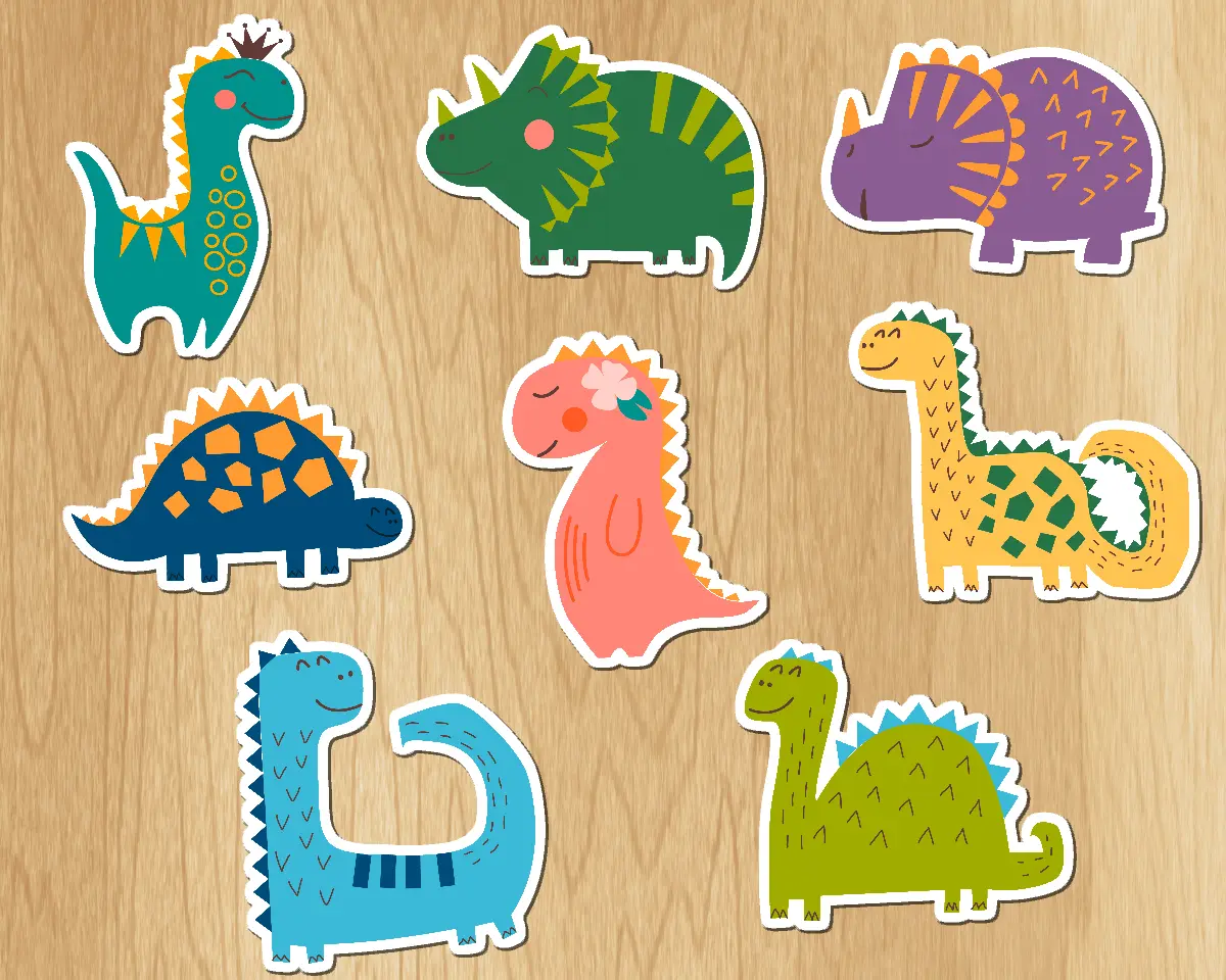 Cute & Adorable Dinosaur Sticker Bundle - Assorted Designs for Kids and Adults
