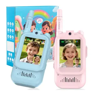 Antenna Video Walkie Talkie Toys for Boys Girls 2 Pack Rechargeable Walkie Talkies with Screen Long Range 2 Way Radio 4 Voice Effects Christmas Birthday Gifts for Kids Indoor Outdoor Camping