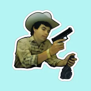 Chalino sanchez Gun Sticker, hard hat stickers, welder sticker, electrician sticker