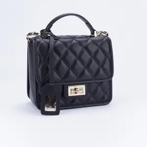 CKSO Genuine leather 2026 Trendy Small Quilted Handbag Black Quilted Caviar Chain Crossbody Bag with Top Handle, Small Flap Purse for Women, 2-in-1 Shoulder & Handbag, Elegant Everyday Work & Travel Bag