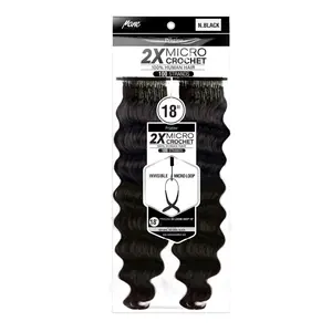 Mane Concept Human Hair Crochet Braids Pristine 2X Micro Feather Crochet 2C Loose Deep 18"(110g/100 Strands)