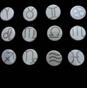 12 Zodiac Sign Button-Pins - 12 Unique Astrological Symbols for Personalized Accessories