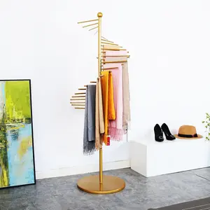 Freestanding Metal Scarf Display Rack – Spiral Scarf Holder for Clothing Store & Home, Space-Saving Hijab Stand & Scarf Organizer