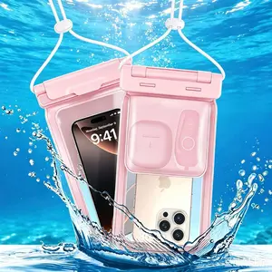 Dual Compartment Waterproof Phone Pouch, 7.5 Inch Large Capacity Fits Phone With Thick Case, Saltwater Resistant Touchscreen Dry Pouch with Lanyard, Outdoor Essentials for Traveler, Beach Swimming Kayaking Cruise Diving，Phone Pouch
