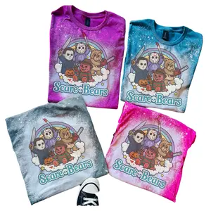 Scare Bear Shirt - Shirts For Women - Bleached Shirt - Gildan - Bad Bears - Summer Shirts -