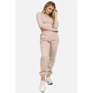 Fleece High Waist Sweatpants Taupe