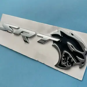 1 pc FOR SRT HELLCAT REAR TAILGATE EMBLEM LETTER TRUNK BADGE CHROME BLACK