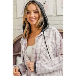 BiBi Casual Check Shirts With Hood