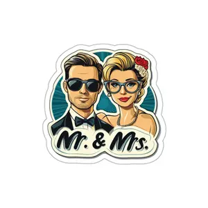 Mr and Mrs Die-Cut Stickers, Wedding Stickers, Vinyl Decals, Laptop Decals, Scrapbook Stickers, Cute Stickers