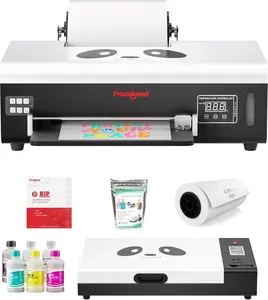 Procolored F8 DTF Printer A4 L800 Panda Apparel Transfer Printing Machine with White Ink Circulation Roll Feeder (Printer+Oven+6 x 250ml Ink+100m Film)