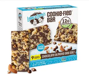 Chocolate Almond Sea Salt Vegan Protein Bars 9x45g – Healthy Snacks with 12g Plant Protein & 5g Fiber – Gluten-Free Power Bar, Non-GMO & Vegan