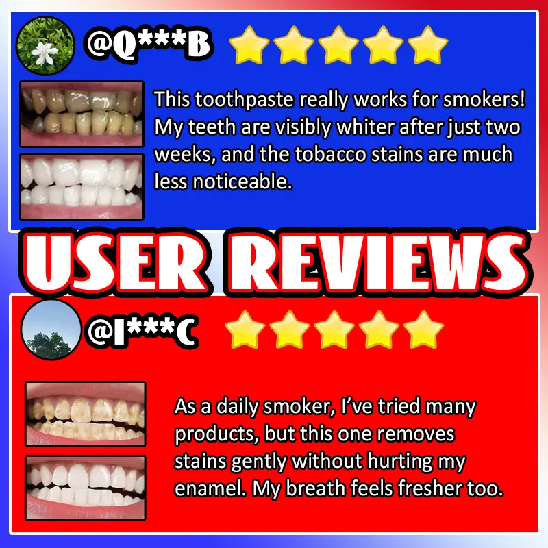 teeth tobacco stain remover Deep Clean Smokers Whitening Toothpaste, Professional Grade Stain Remover  for Yellow Teeth, Advanced Odor Neutralizer for
