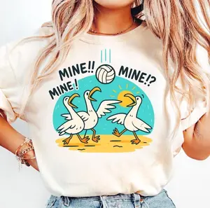 Youth and Adult Funny Bird Playing Volleyball Shirt, Set Spike Funny Volleyball lovers T-shirt , Volleyball mom Tee, Volleyball shirt