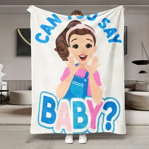 Fun English Interactive Theme Flannel Blanket Throw, Large Size, Soft Lightweight Warm All Seasons, Perfect for Bed Sofa Office Camping Travel Christmas Gift