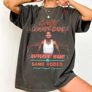 Comfort Colors Bailey Zimmerman Tour 2026 Shirt, Bailey Zimmerman Different Night Same Rodeo Tee