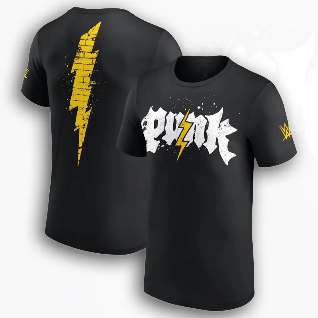 CM Punk Electric Punk T-Shirt, Men's Black Wrestling Graphic Tee, Retro Punk Fan Apparel, Unisex Limited Edition Style Shirt