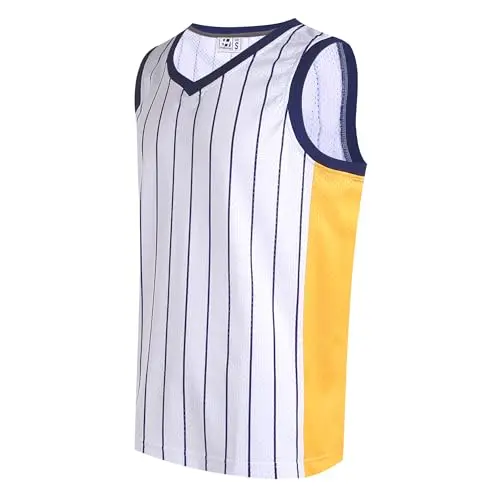 Navy Blue Pinstripe white Jersey