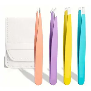 Stainless Steel Fine Brow Tweezers - Precision Hair Removal And Brow Shaping Tools, Non-slip, Durable And Portable Beauty Tweezers