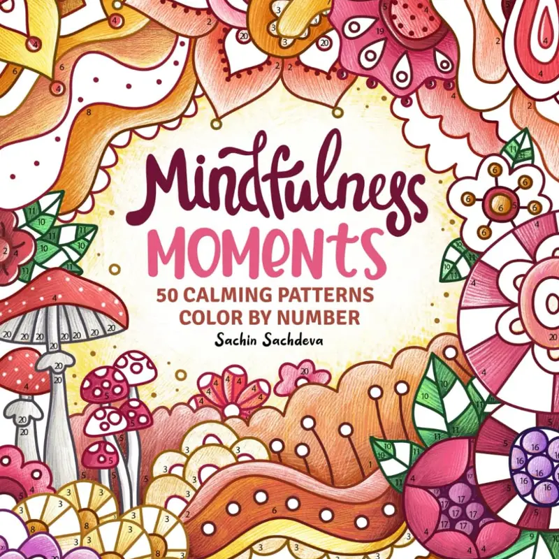 Adult Zentangle Art Color-by-Number Activity Book - 50 Hand-Drawn Mindfulness Illustrations, Single-Sided Bleed-Free Pages, Easy-to-Follow Numbered Designs, Creativity Boost, Stress Relief, Gift, Designed for Relaxation