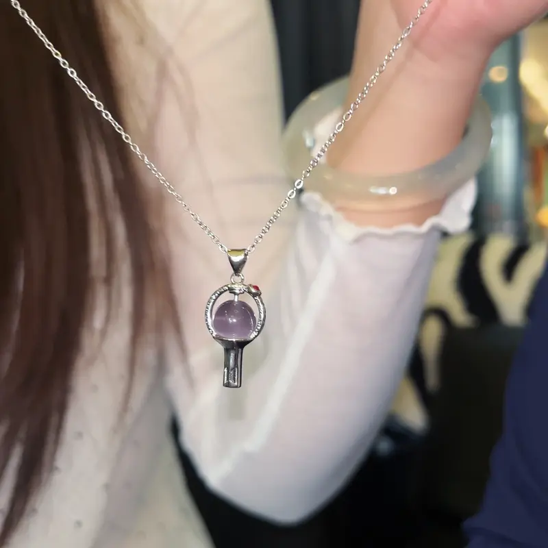 KPop Inspired Light Stick Necklace & Ring Set - Unisex Costume Jewelry, Adjustable Chain Length (19.69+1.97in), 7g Edgy Elegant Choker Collarbone Piece, Versatile Fan Support Jewelry Gift for KPop Fans, Chains with Pendants