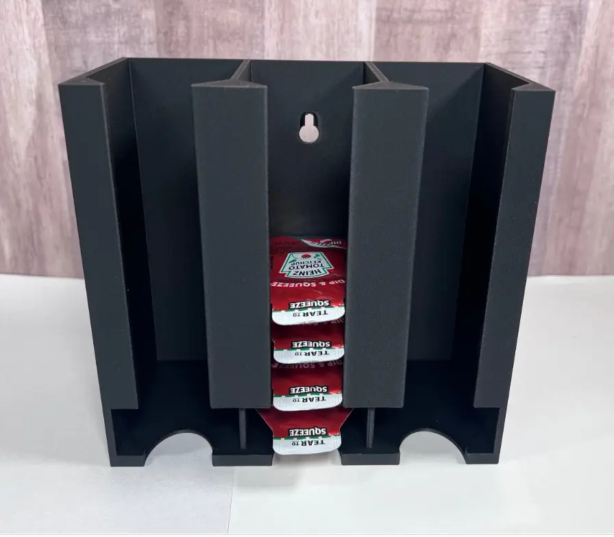 Heinz ketchup single serve holder dispenser holds around 27 packets