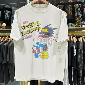 1994 Itchy & Scratchy "The Meat Grinder" Vintage White T-Shirt Gift For Fan, Women And Men