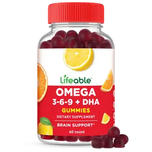 Lifeable Adults Omega 3 6 9 Gummies with Vegan DHA Supplement, 60 count