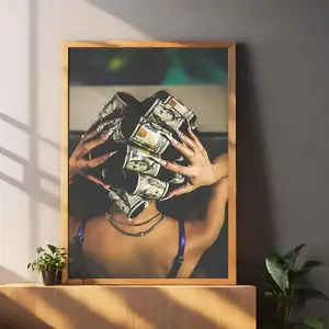Woman Art, Black Art, Black Woman Wall Art, Wall Art, Black Woman Art, Girl Wall Art, Art Print, Money Art, Fashion Trendy