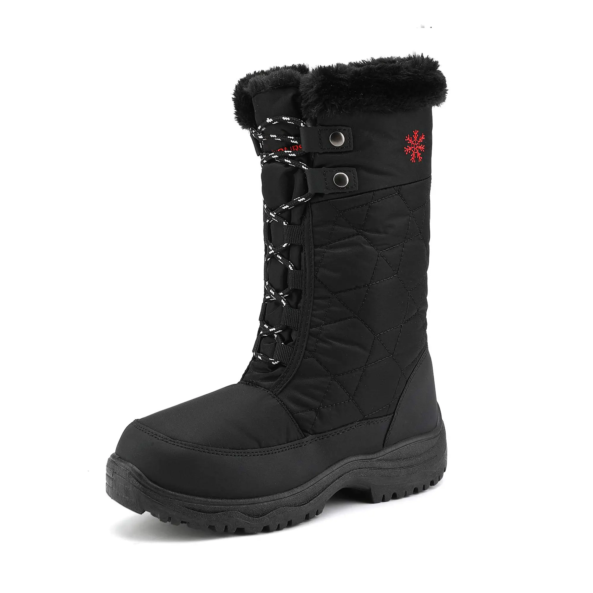 Dream Pairs Women's Faux Fur-Lined Snow Boots, Mid-Calf Winter Platform Footwear with Side Zipper and 200g Thermolite Insulation, Shoe