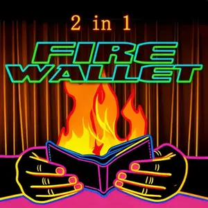 American 2-In-1 Flame Wallet Magic Trick – Stage & Close-Up Fire Illusion Prop for Magicians